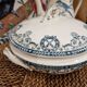 Petite soupière rare terre de fer ancienne salins rigal ameline motif cambaceres décor bleu abeilles