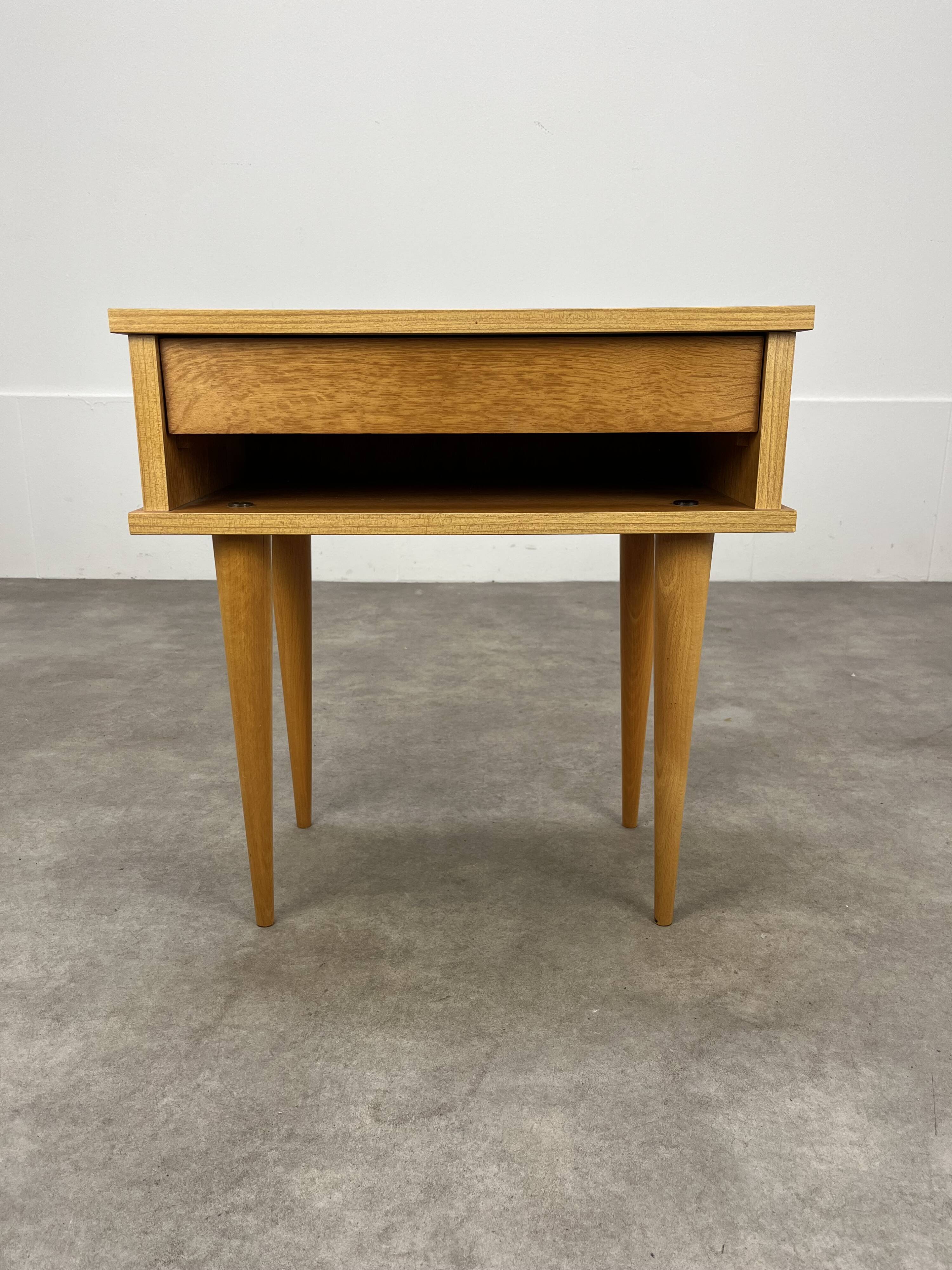 Vintage blond wood bedside table, 1960s