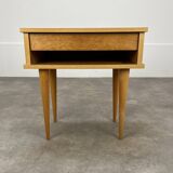 Vintage blond wood bedside table, 1960s