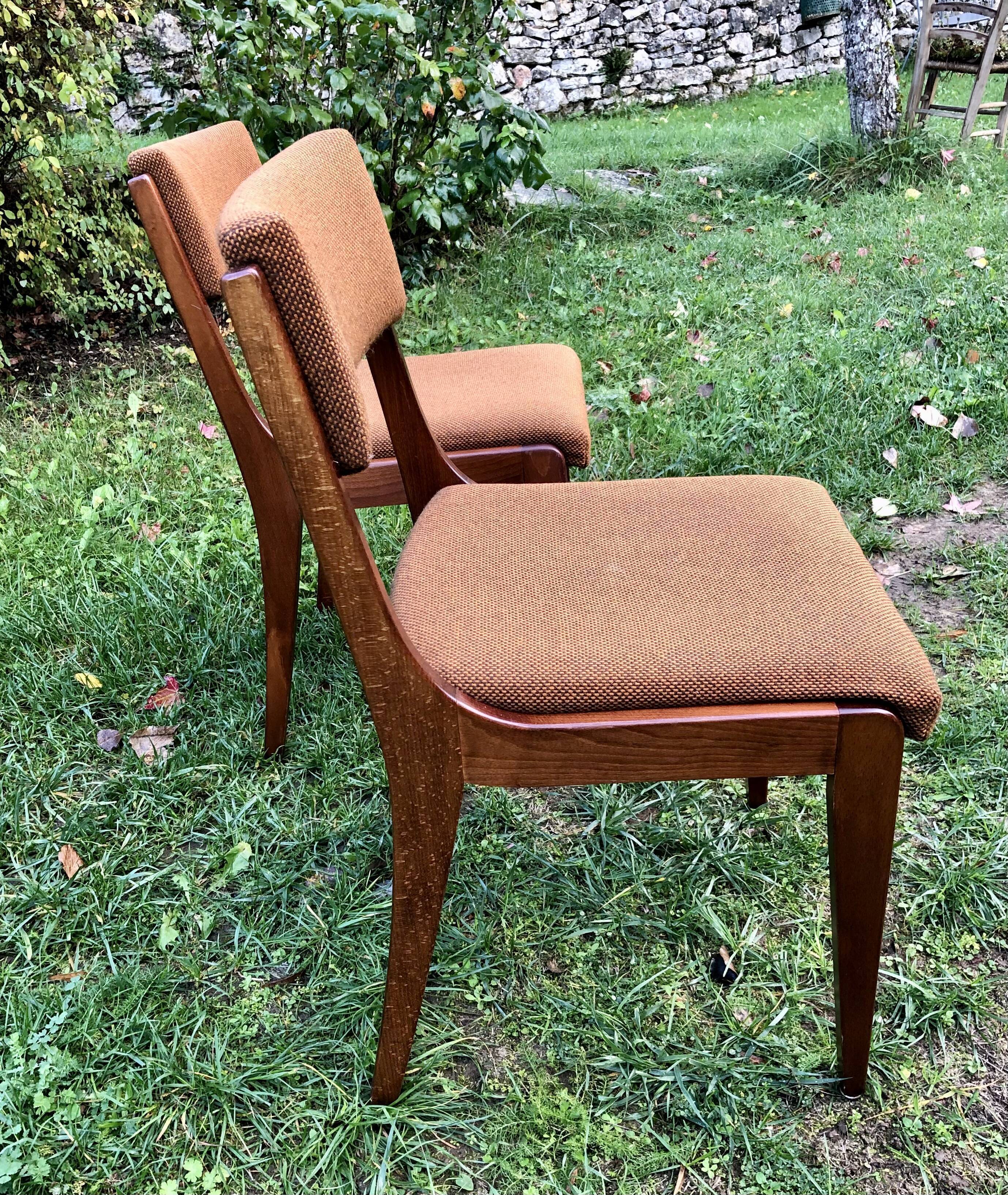 Chaises tissus chiné vintages