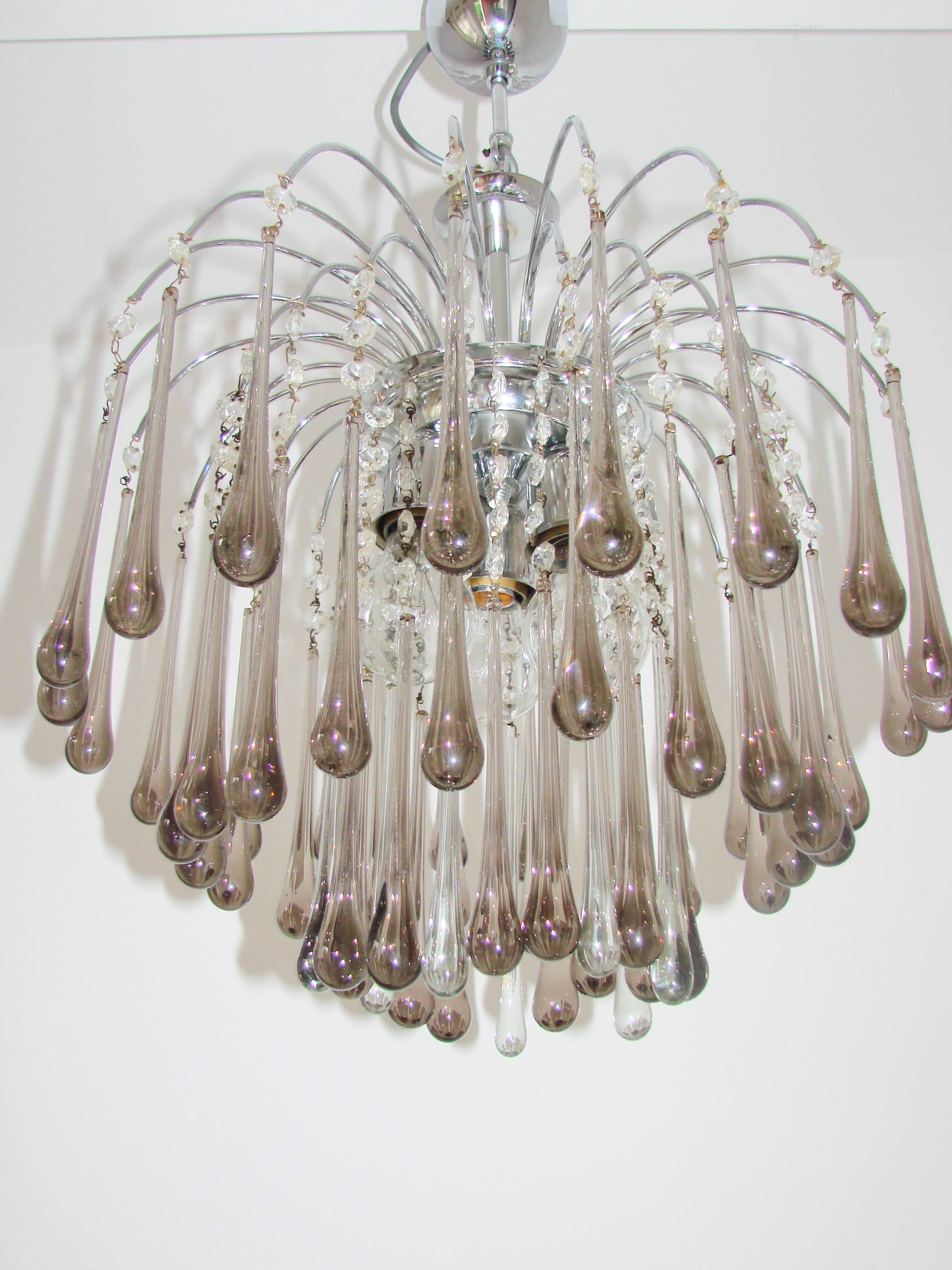 An original Paolo Venini Murano chandelier, Italy, 1970s.