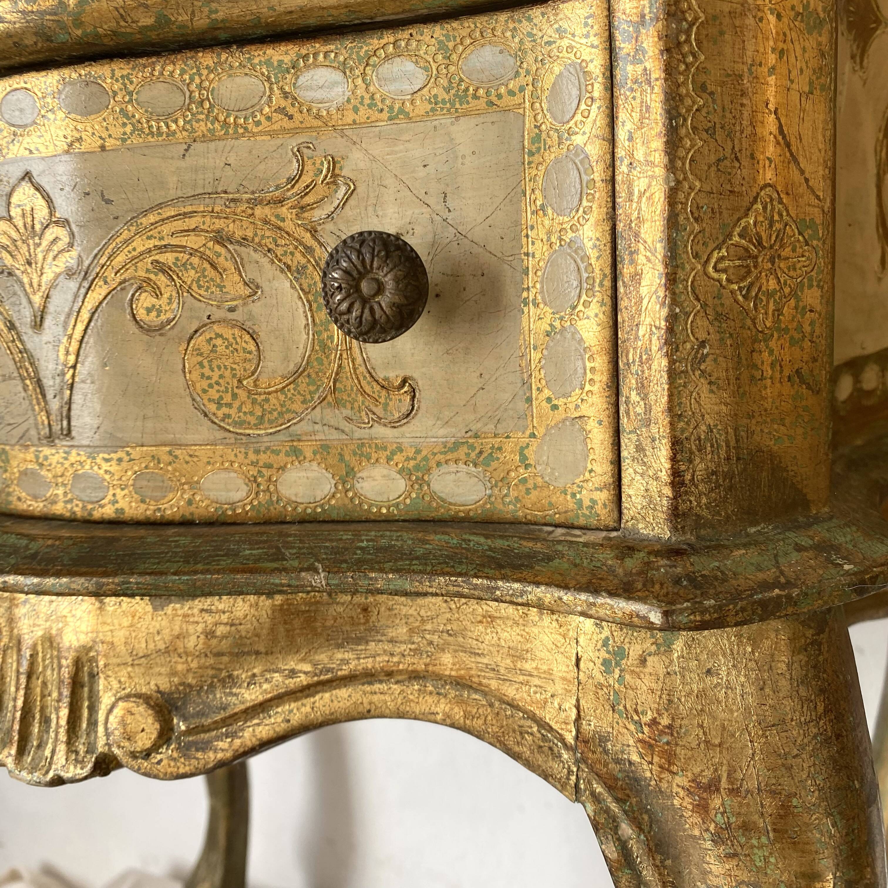 Pair of Italian Venetian-style bedside tables