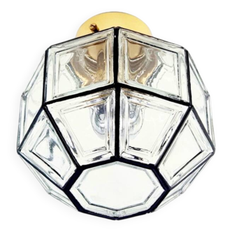 Mid-Century Glass Flush Mount/Ceiling Light from Limburg, Germany, 1960s