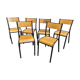 6 vintage school chairs