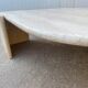 Large marble travertine coffee table in the shape of an eye from Roche Bobois vintage 70s