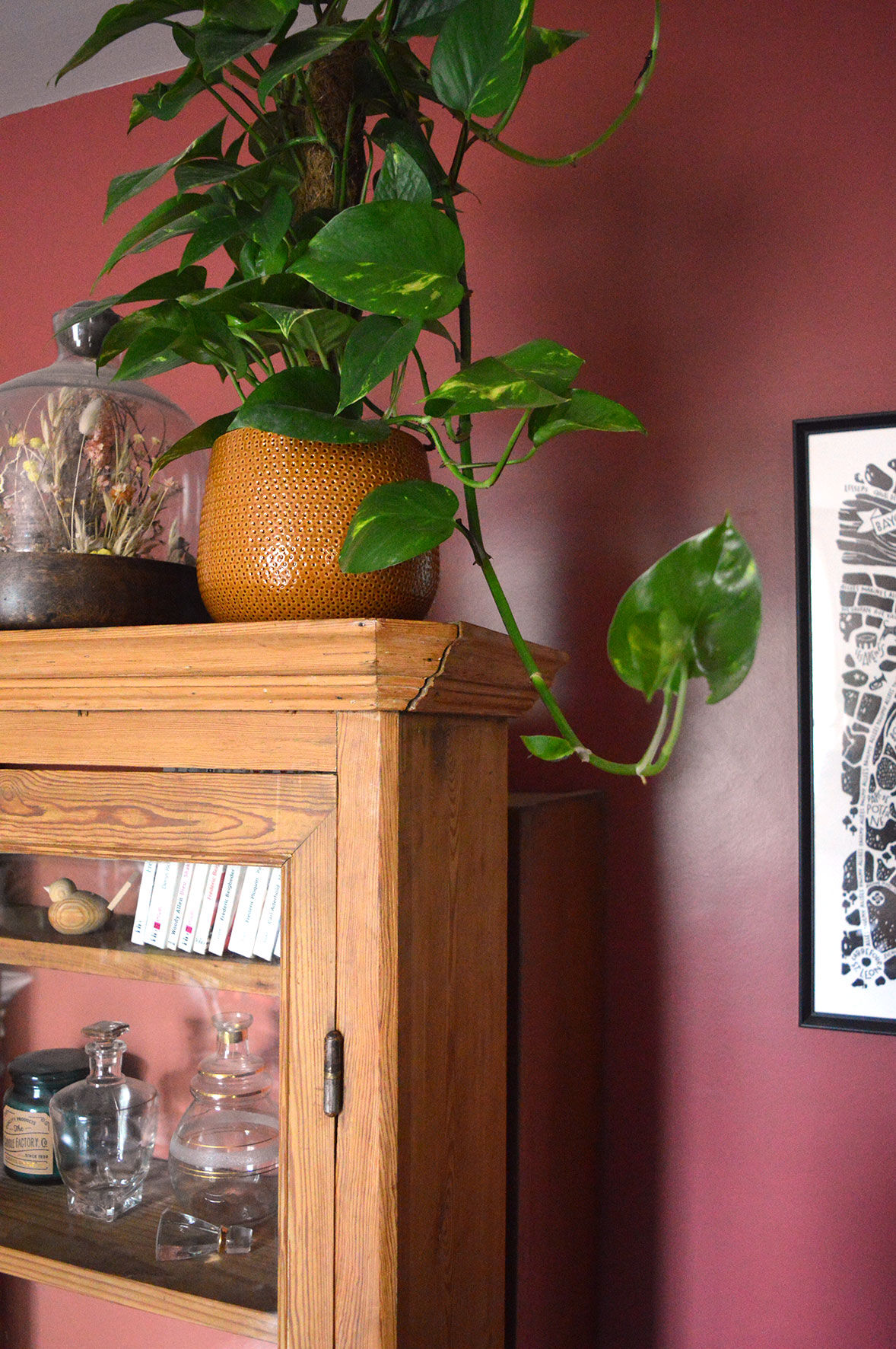 Wood and terracotta showcase