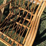 Pair of rattan armchairs "Audoux-Minnet" 1960