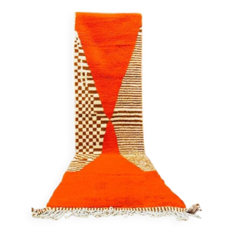 Tapis orange maroccain en laine 150cmx250cm