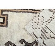 1970s Vintage Turkish Hand-Knotted Wool Cotton White Runner Rug  115x342