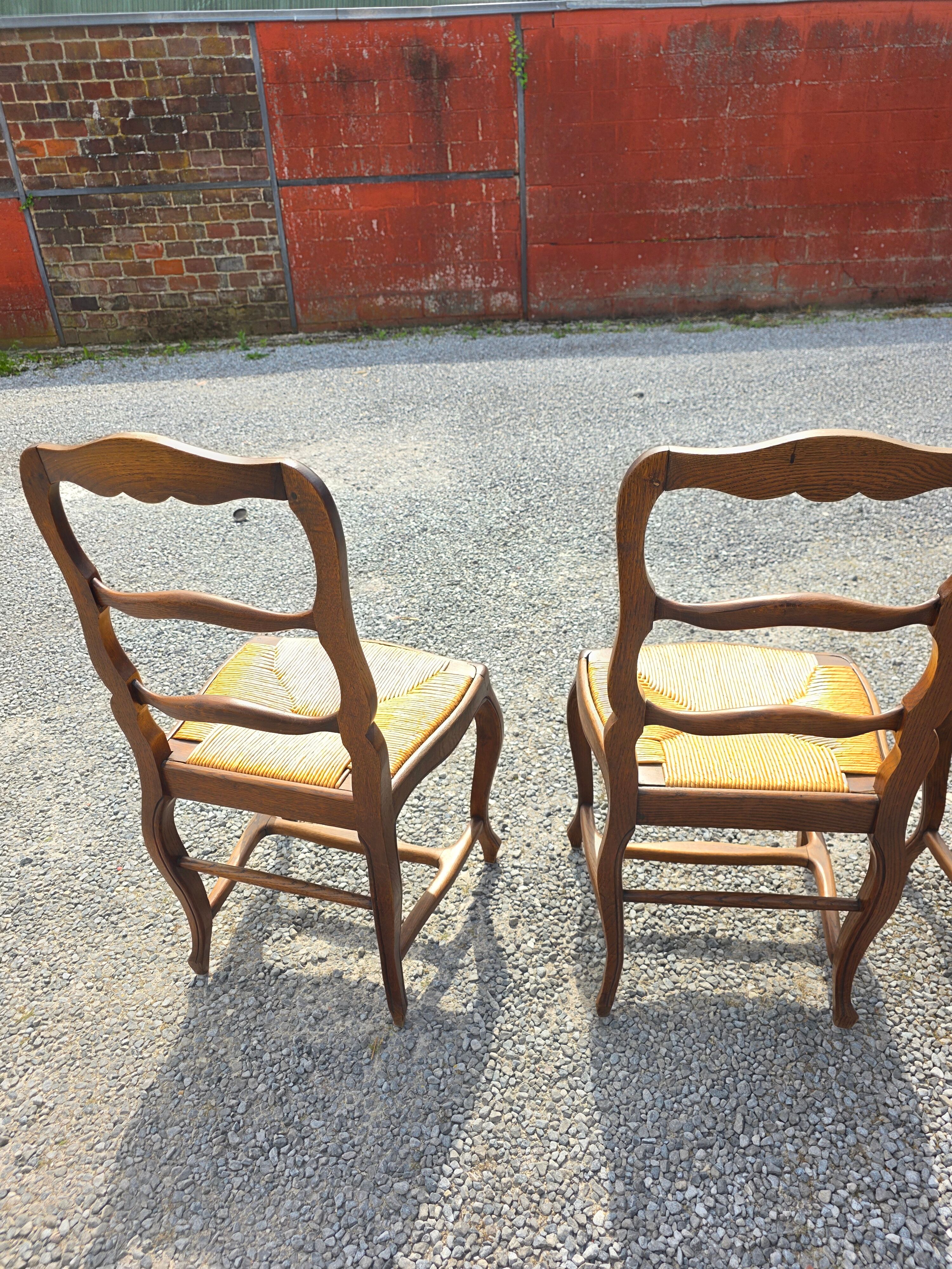 4 Louis XV style chairs in solid oak