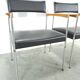 Chaises DDR avec base chromée et revêtement noir, chaises de salle à manger