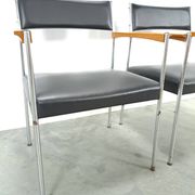 Chairs DDR with chrome base and black upholstery, dining chairs