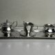 Selfish coffee service on a silver-plated metal tray, circa 1960