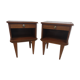 Pair of vintage bedside tables compass legs