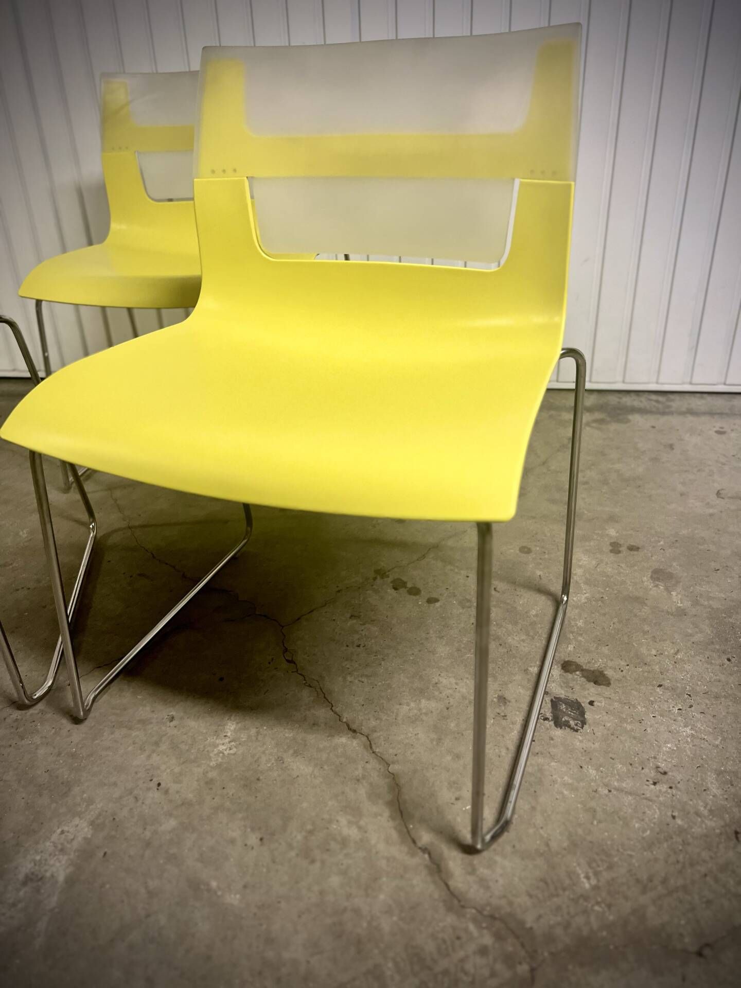Chaises design jaune et chrome Chaise - Otto B&B Italia– vintage / déc