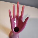 Hand pink ceramic soliflora
