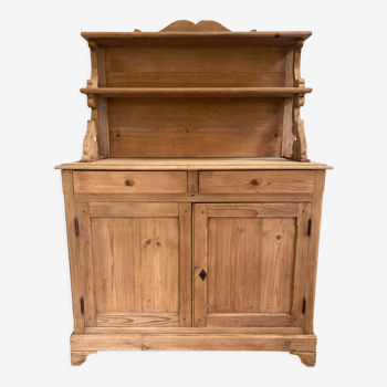 Buffet vaisselier en bois ancien deux corps