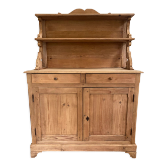 Buffet vaisselier en bois ancien deux corps