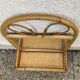 Vintage rattan wall shelf with mirror
