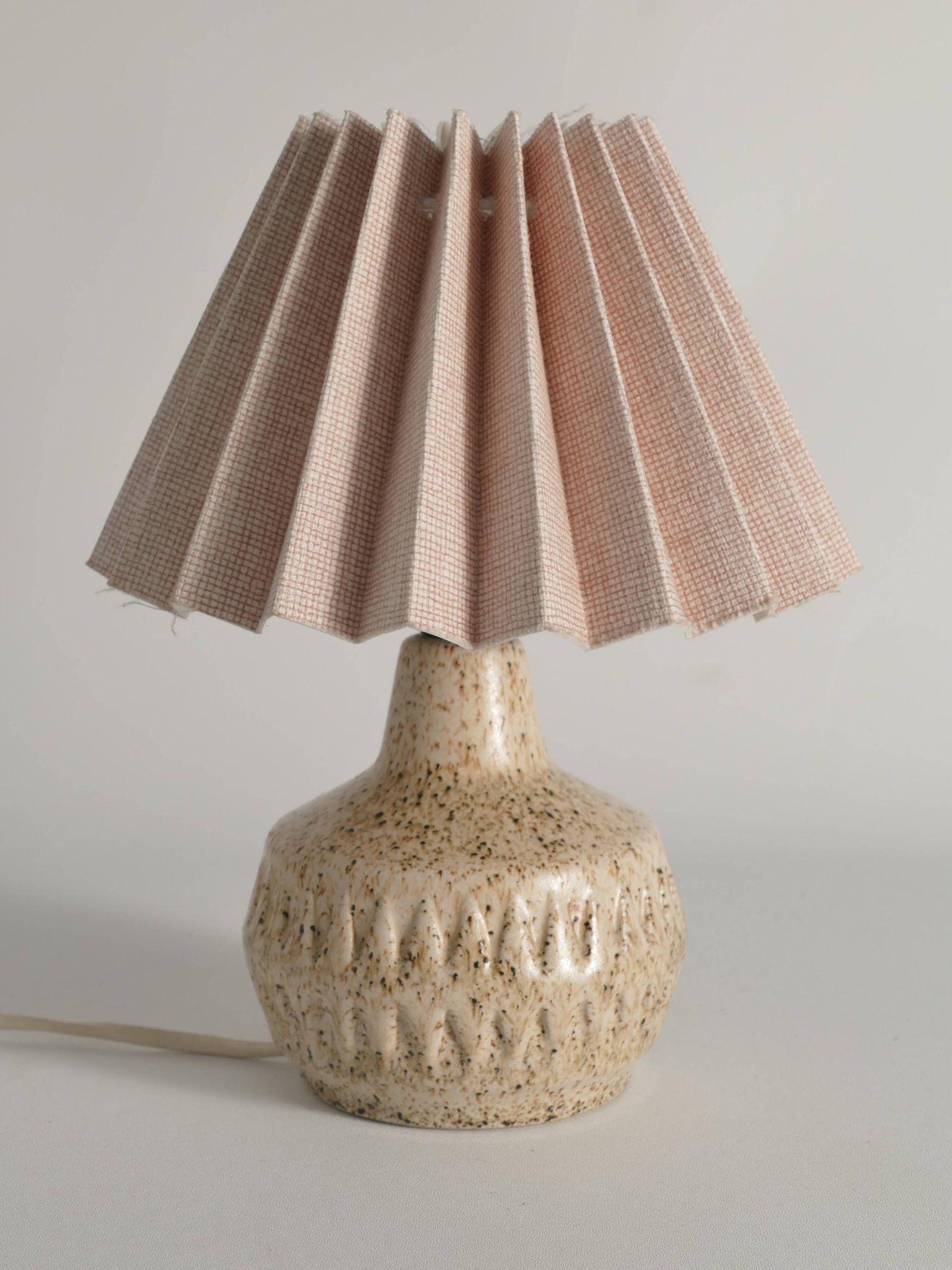 Mid-Century Modern Brown Speckled Stoneware Table Lamp by EGO, Sweden 1960s