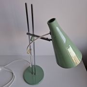 Josef Hůrka for Lidokov Midcentury Modern Table Lamp in Green Metal
