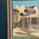 Original Swedish Oil on Panel – "Huts Behind the Trees" – Signed – Vintage & Framed – 51 × 43 cm (20.1" × 16.9")
