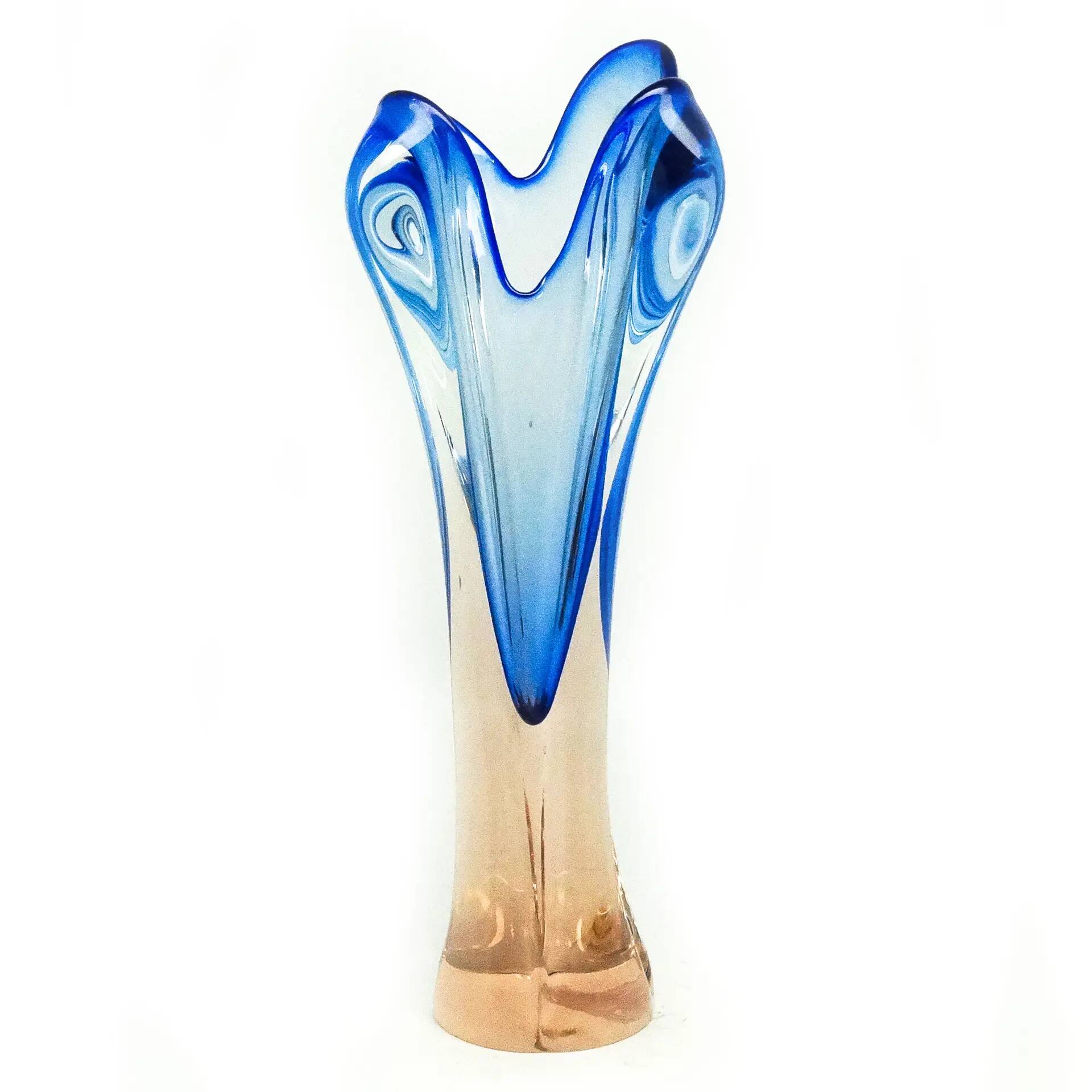Vase, mid-century modern, glass, designed by J. Hospodka, Czechoslovakia, 1960s