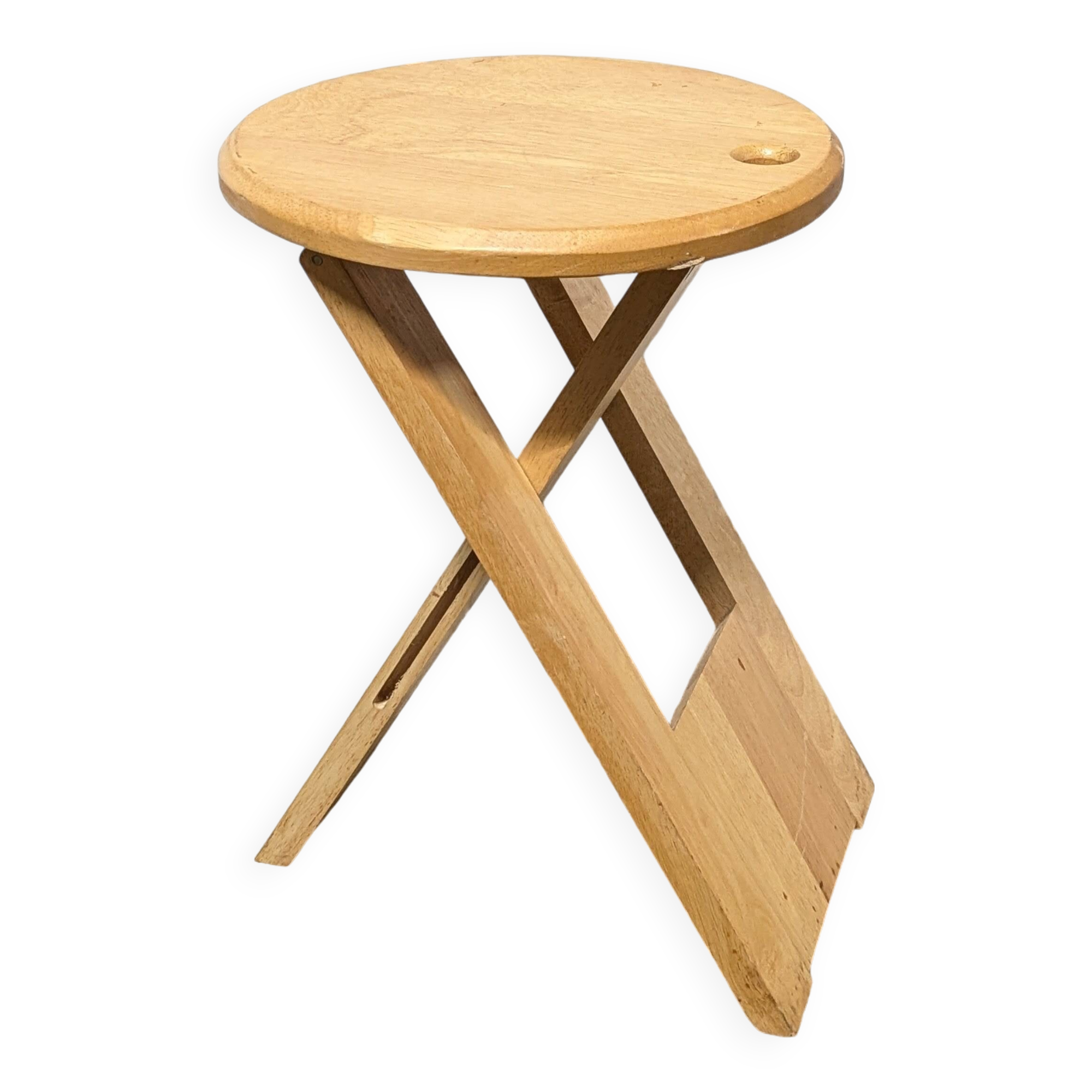 Folding beech stool