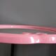 Oval mirror with pink enamel frame