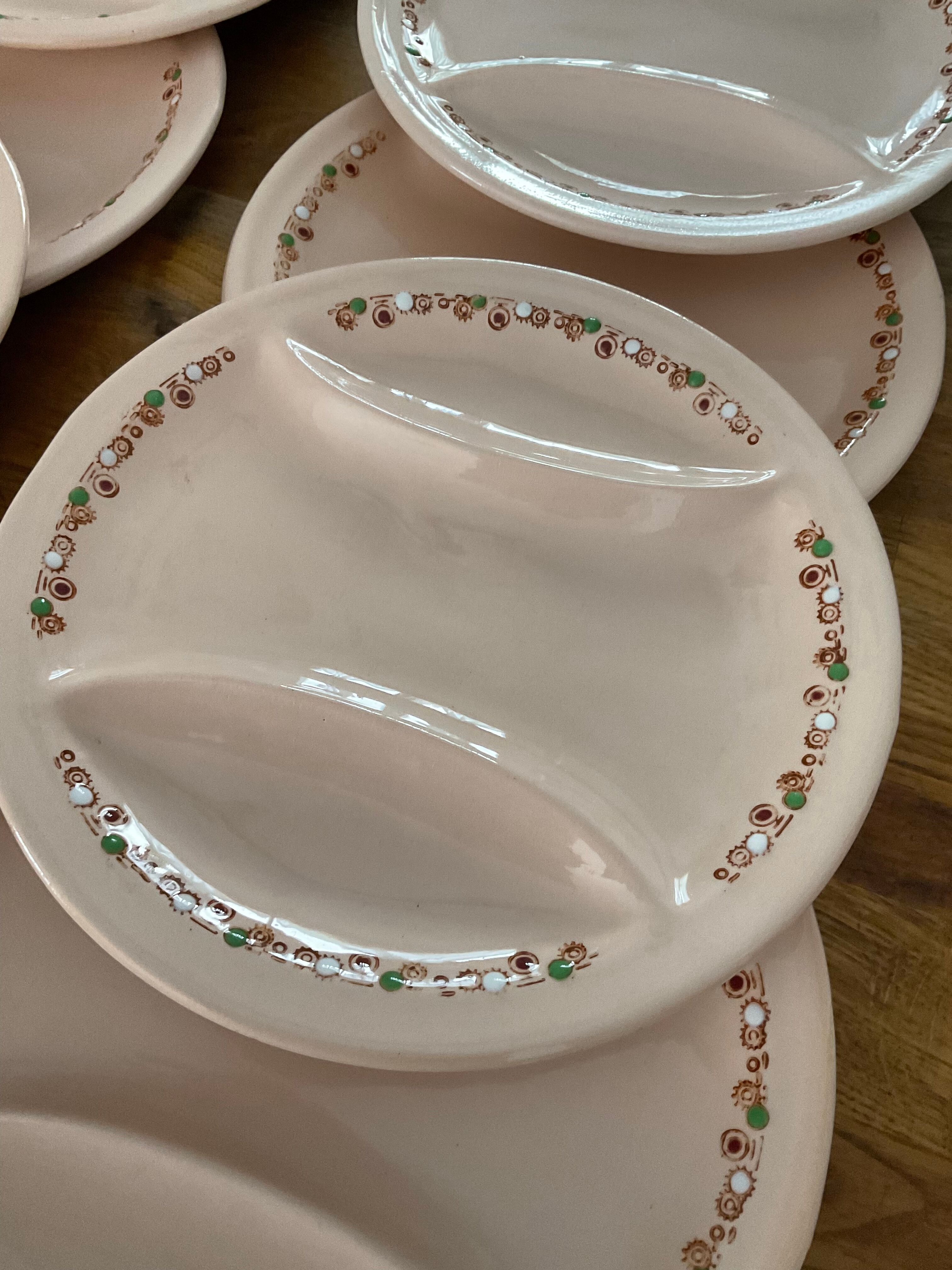 10 vintage asparagus plates Longwy Betty