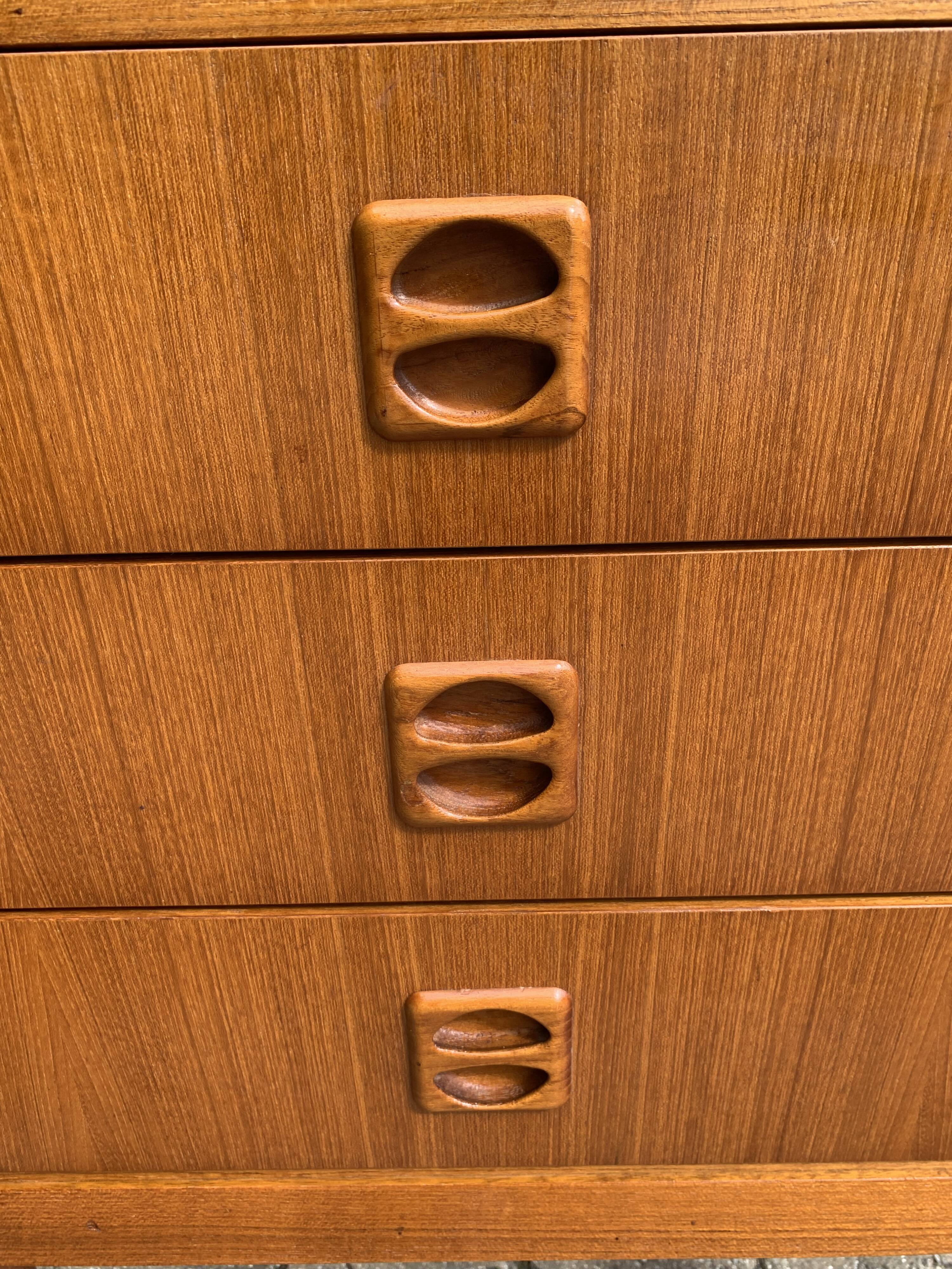 Vintage scandinavian teak chest of drawers