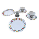 Service à thé vintage années 70 – Schirnding Bavaria – 2 tasses + assiettes