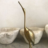Vintage brass heron