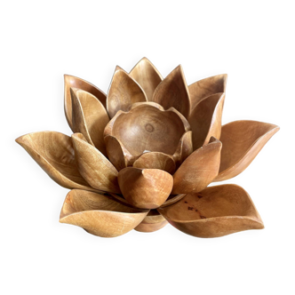 Lotus flower wooden aperitif service