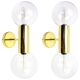 Pair of Sputnik wall sconces in brass, design by Motoko Ishii for Staff, Germany, 1970s.