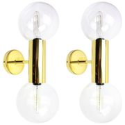 Pair of Sputnik wall sconces in brass, design by Motoko Ishii for Staff, Germany, 1970s.