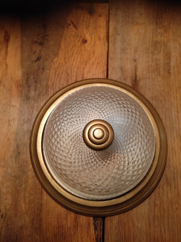 Ceiling lamp lamp diamond tip molded glass base gilded wood dp 1122111