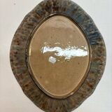 Large brown flowered dish
