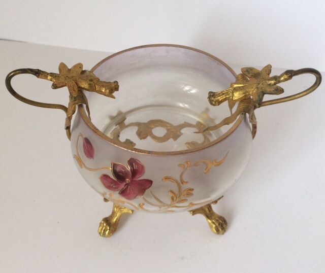 Art Nouveau enamelled glass cup