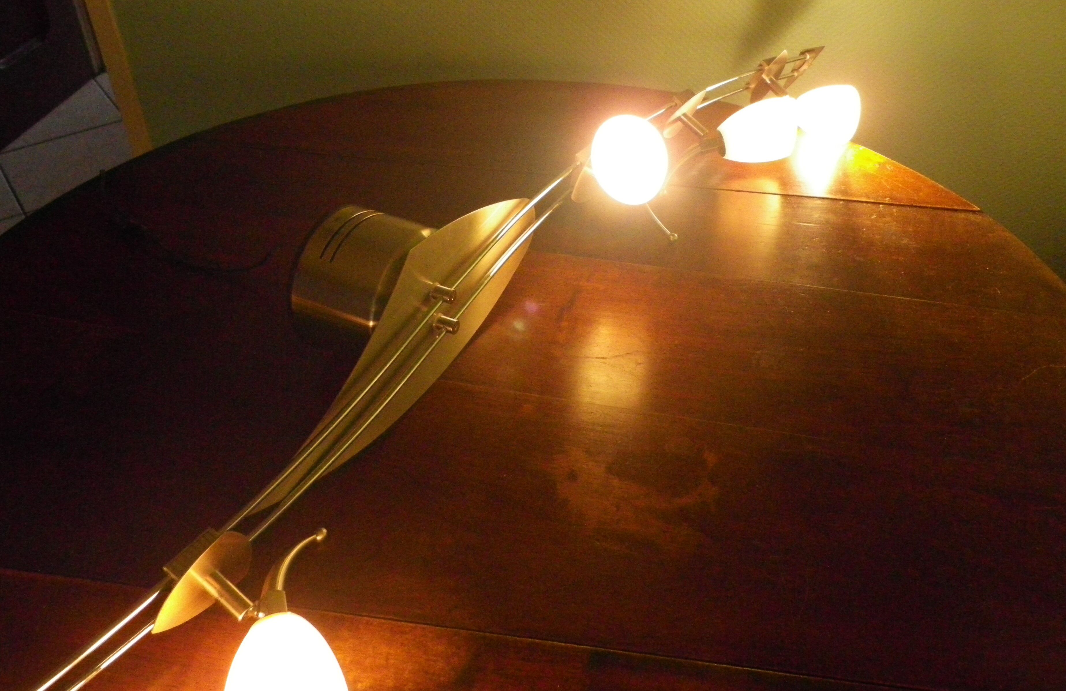 "Paulmann" 1m40 design hanging 6 lights anodized aluminium - 70s