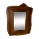 Vintage olive wood mirror in free form