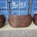 Rattan sofa set and 2 armchairs