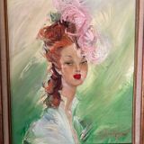 Portrait de femme signé