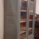 Ancienne Armoire Bibliothèque vitrée Patinée Gris