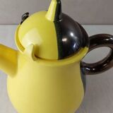 Ancienne cafetière / théière, céramique bicolore, Luc Lucchesi, de Vallauri
