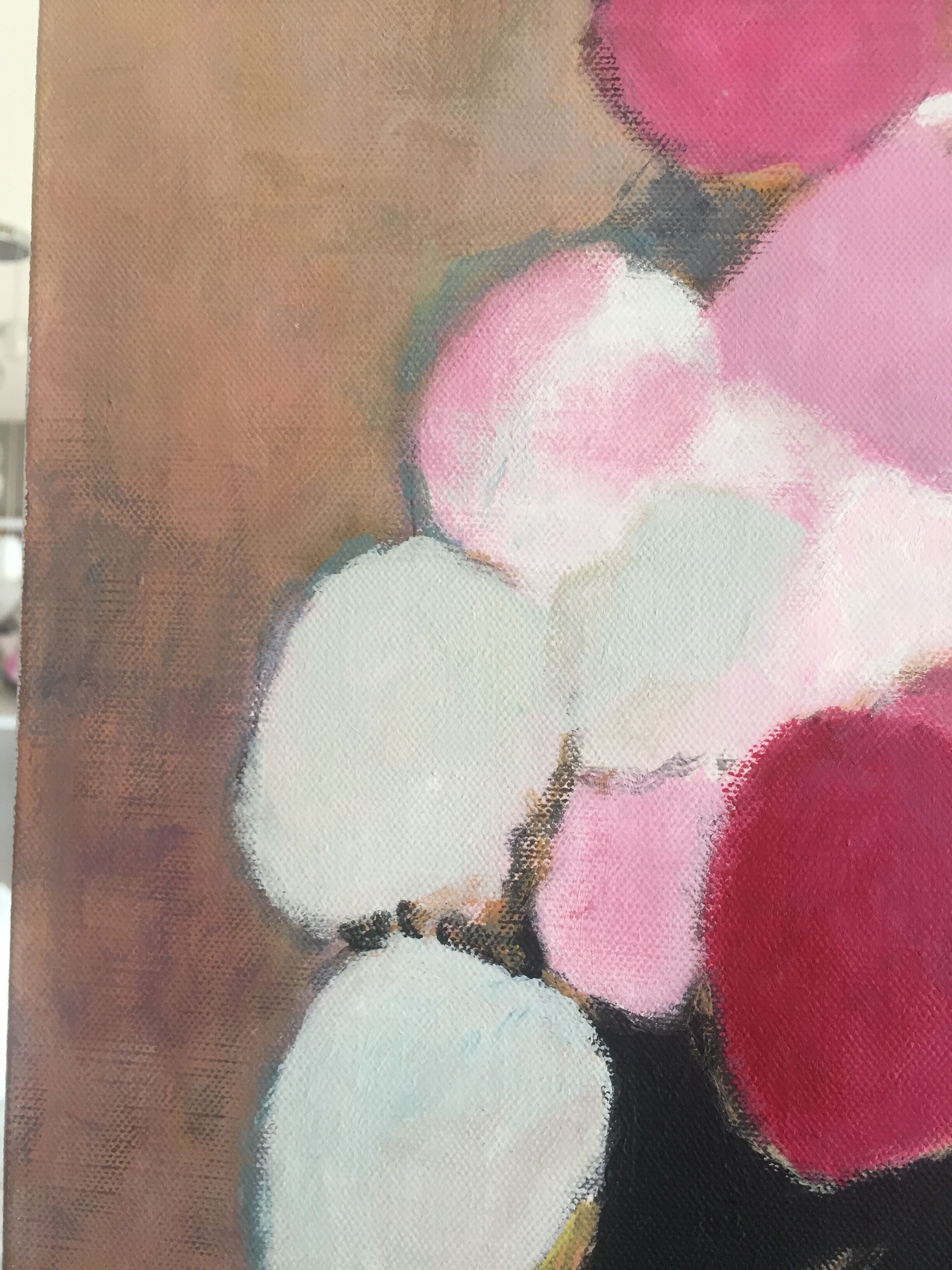 Beautiful bouquet of flowers on canvas