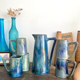 Rambervillers stoneware pitcher and cups