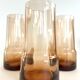 Set of 6 amber glasses from the 70s.