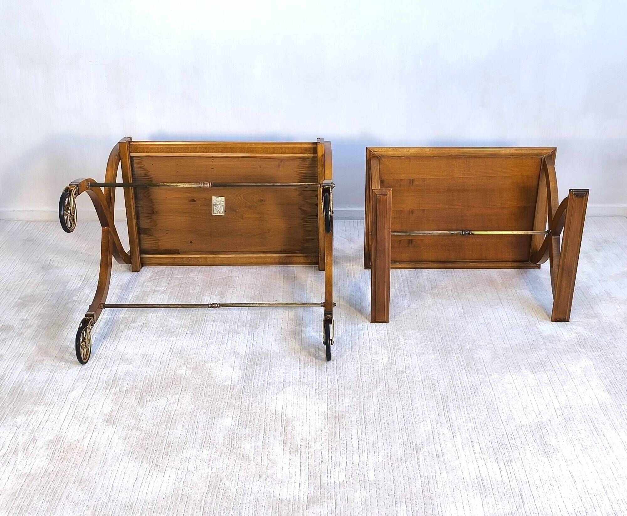 Beautiful pair of vintage teak tables – Serving table - Benoit-Guyot Lyon