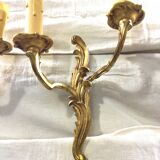 Paire d’appliques 2 lumières bronze St Louis XV